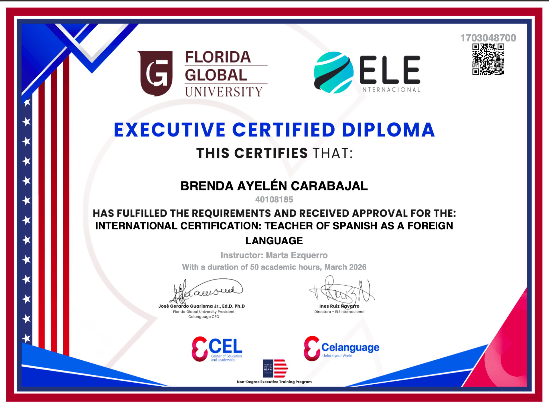 CERTIFICADO INTERLACIONAL - FLORIDA